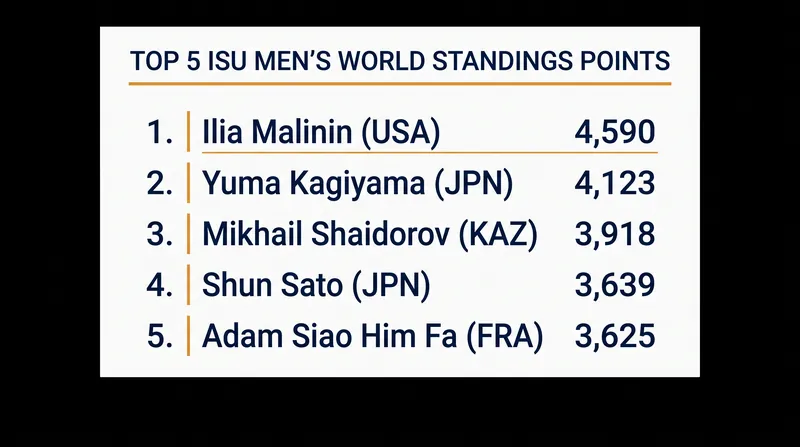 The ISU Men's World Standings heading into the 2026-27 Grand Prix season.