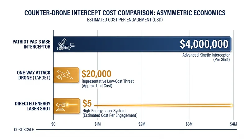 The asymmetric economics driving the military's shift toward directed energy defense.