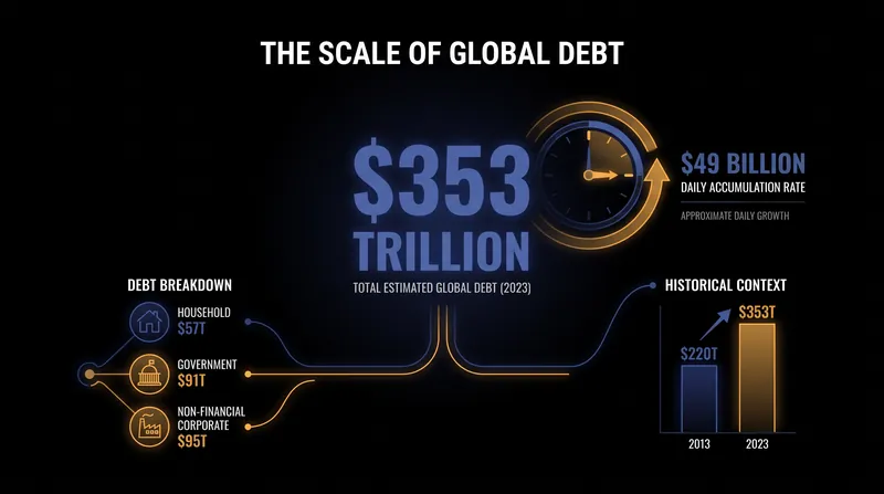 During the first quarter of 2026, global debt expanded at a rate of nearly $49 billion per day.