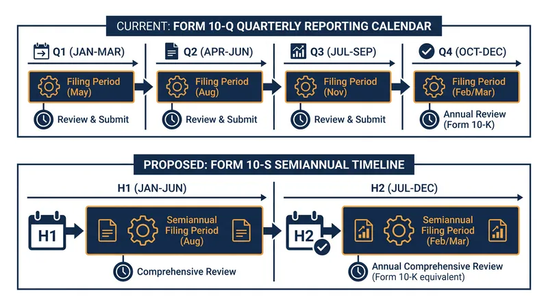 The proposed Form 10-S would eliminate the Q1 and Q3 reporting requirements.
