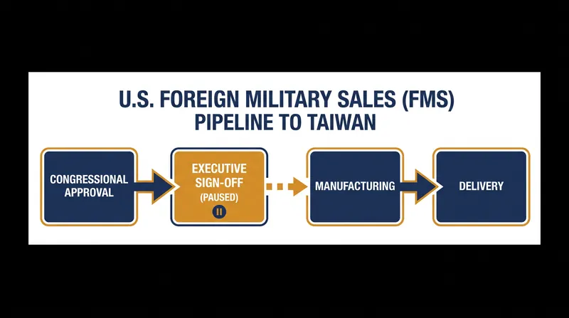 The U.S. Foreign Military Sales process requires executive authorization before manufacturing and delivery can proceed.