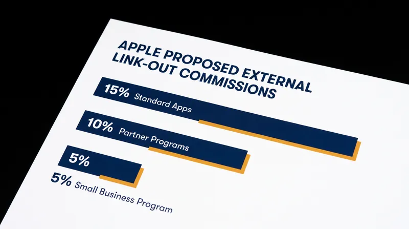 Apple's proposed commission tiers for purchases made outside the App Store.