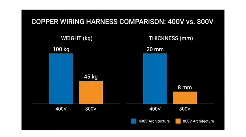 Lower current requirements allow automakers to use thinner, lighter copper wiring throughout the vehicle.