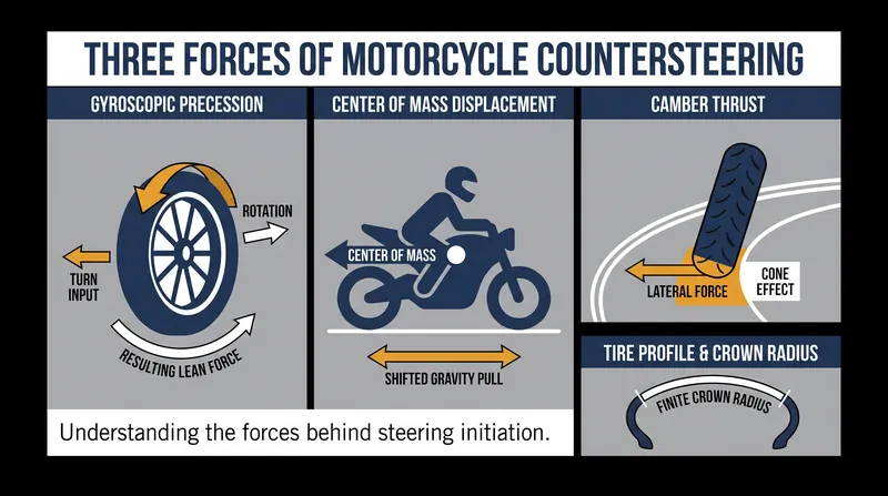 The three-stage mechanical sequence that executes a high-speed turn.