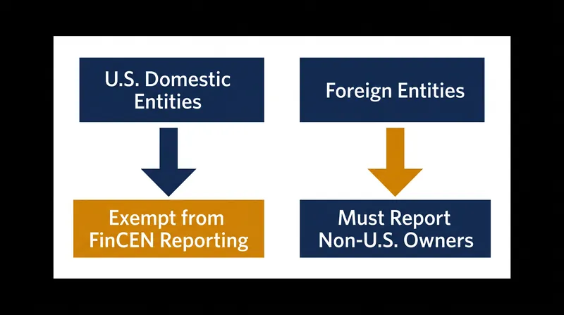 The new regulatory framework creates different reporting obligations for domestic versus foreign entities.