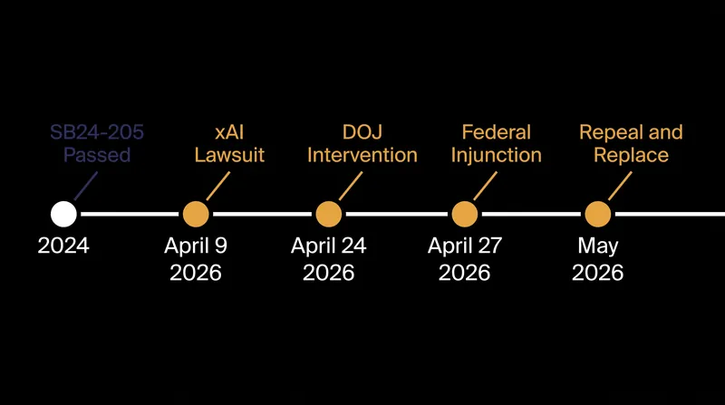 The rapid legal and legislative timeline that dismantled Colorado's original AI regulations.
