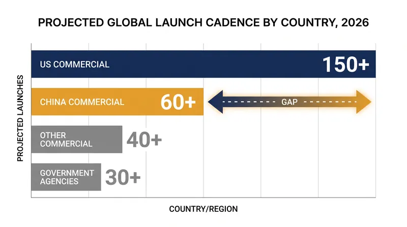 Reusable rockets are critical to closing the launch cadence gap between the US and China.