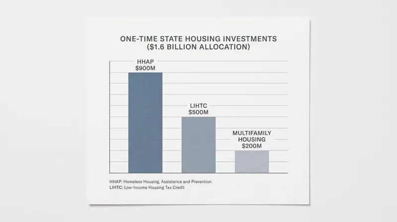 The 2026-27 budget extends $900 million for the Homeless Housing, Assistance and Prevention (HHAP) program.