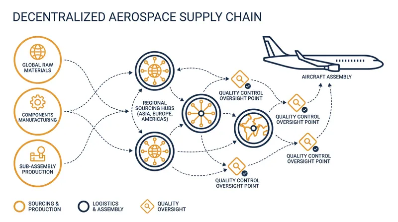 Boeing's reliance on outsourced parts and a decentralized supply chain introduced new complexities to quality control.