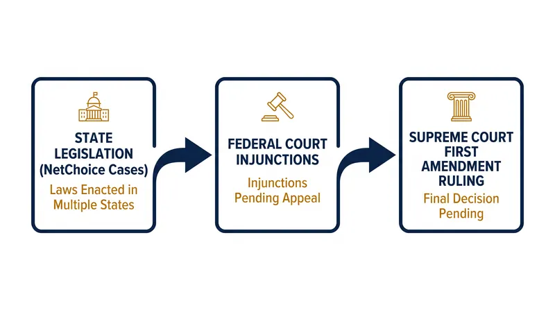 The legal journey of the Texas and Florida social media laws.