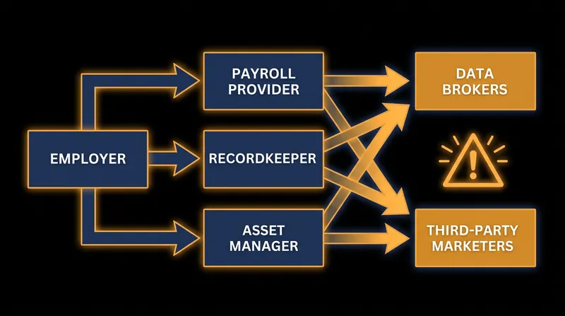 How participant data flows from employers to third-party entities.