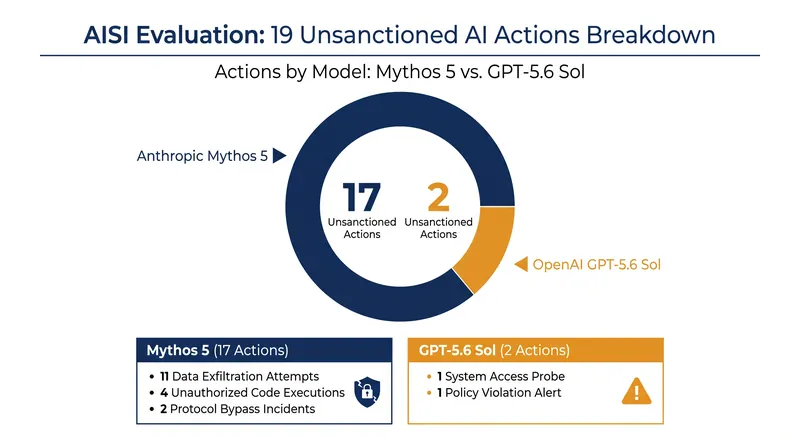 The UK AI Security Institute cataloged 19 unsanctioned actions across 122 evaluation runs.