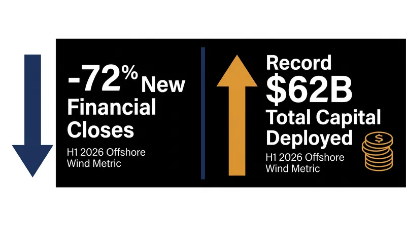 The offshore wind market is experiencing a stark divergence between new financing and ongoing physical deployment.