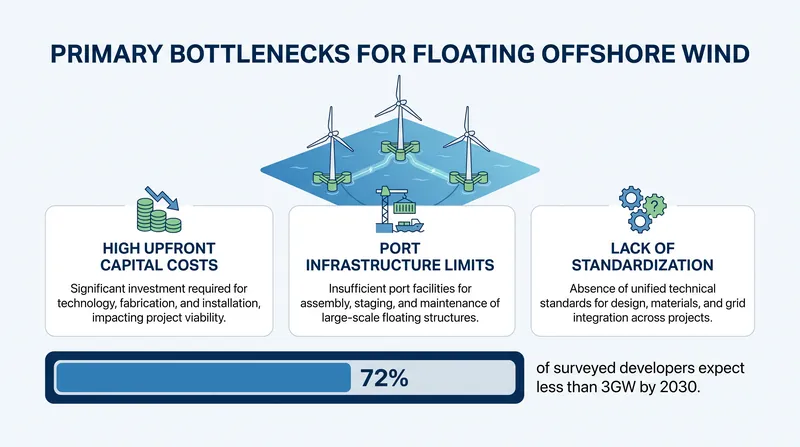 The industry is retreating from near-term targets for next-generation floating wind technology.