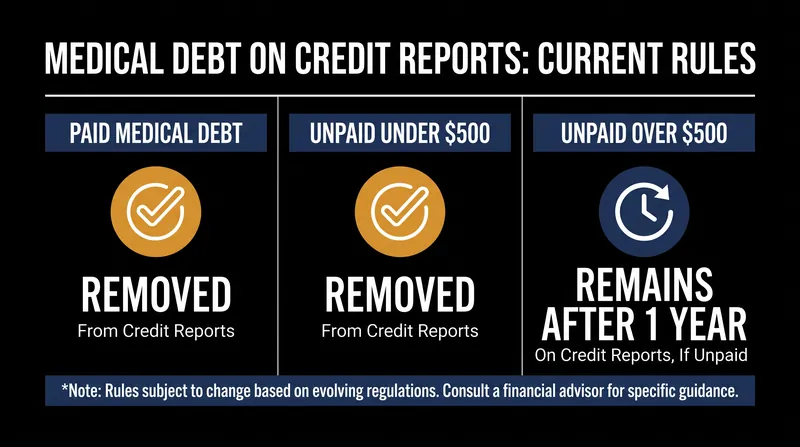 Current voluntary credit bureau policies regarding medical debt reporting.