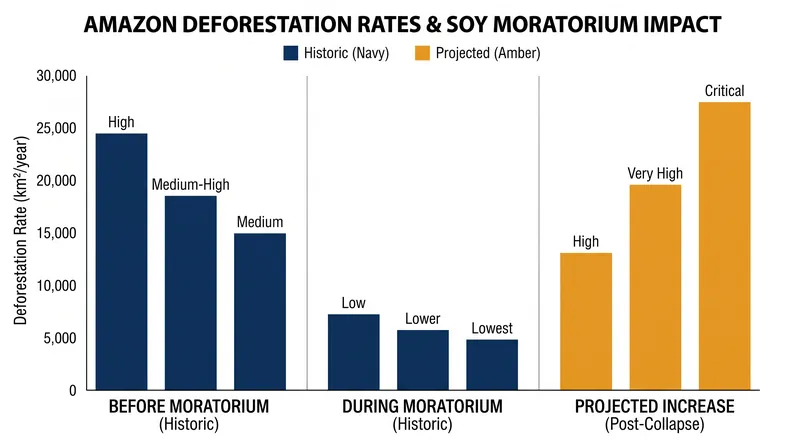 A recent study projects that the end of the moratorium could drive 1.4 million hectares of additional deforestation over the next decade.