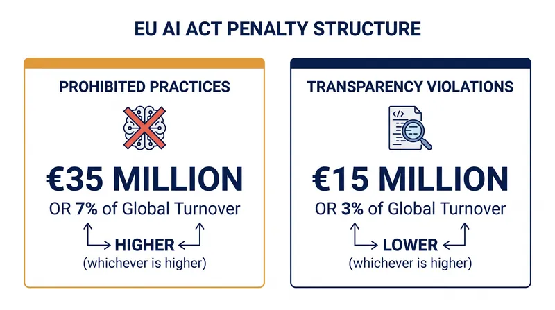 The EU AI Act's penalty structure is designed to enforce compliance even among the world's largest technology companies.