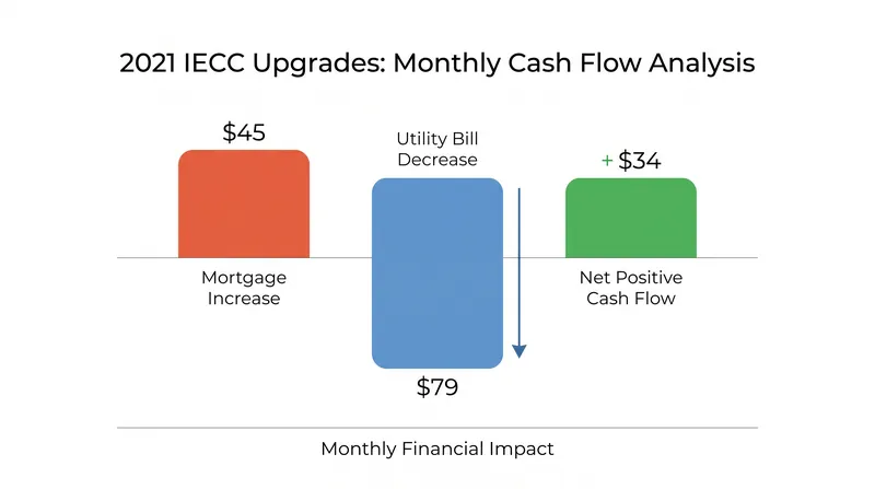 When financed over a 30-year mortgage, the monthly utility savings outpace the added principal and interest.