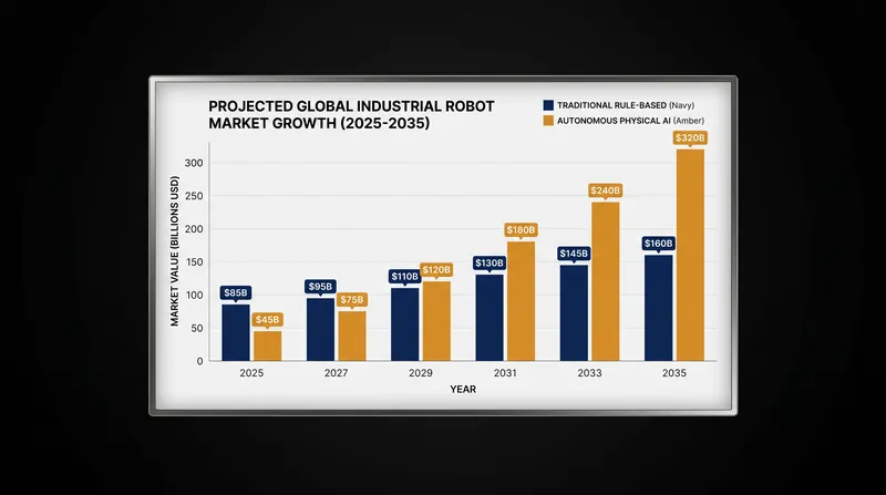 Physical AI is projected to rapidly outpace traditional rule-based automation in the coming decade.