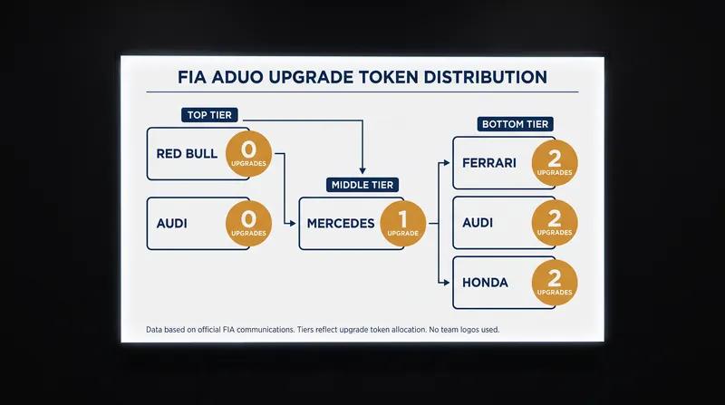 The FIA's Additional Development and Upgrade Opportunities (ADUO) system grants tokens based on internal combustion engine performance.