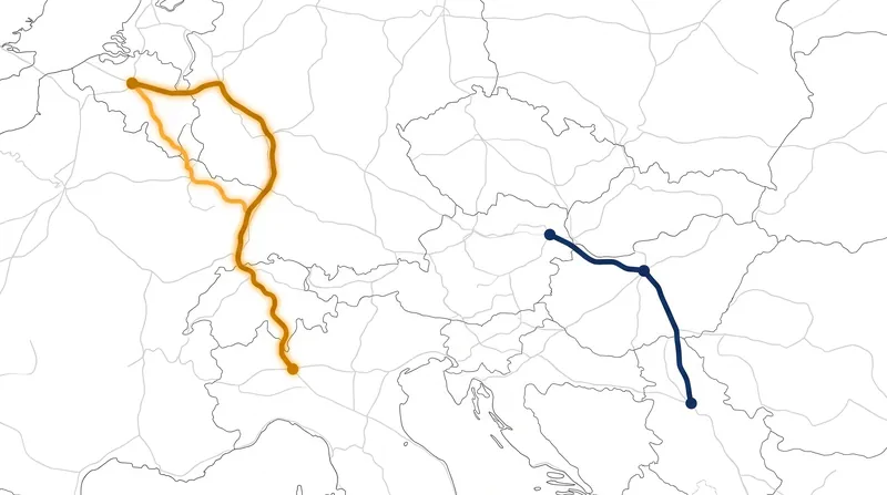 The expanding map of high-speed and overnight rail connections across Europe.