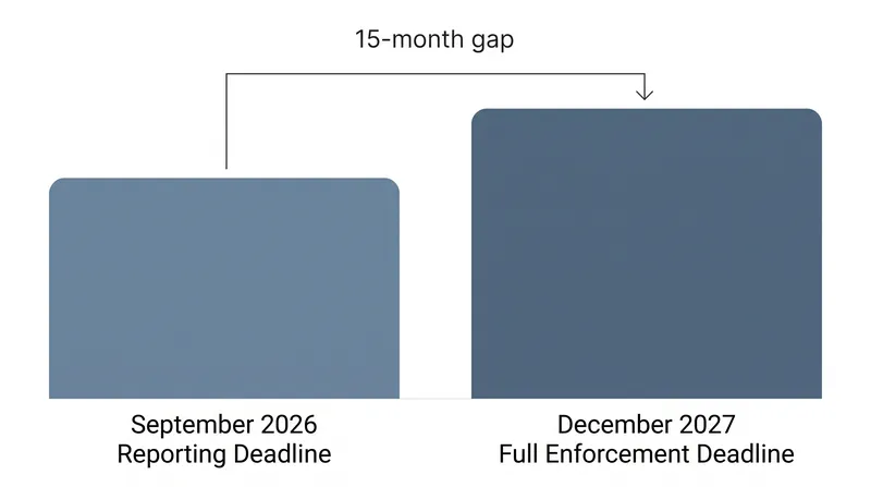 The reporting mandate arrives 15 months before the law's broader secure-by-design requirements.