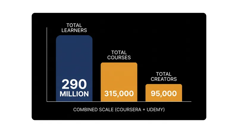 The merger unites two of the largest course catalogs and user bases in the edtech industry.