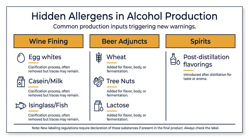Traditional production methods, such as using egg whites to clarify wine, will now trigger mandatory allergen declarations on the bottle.
