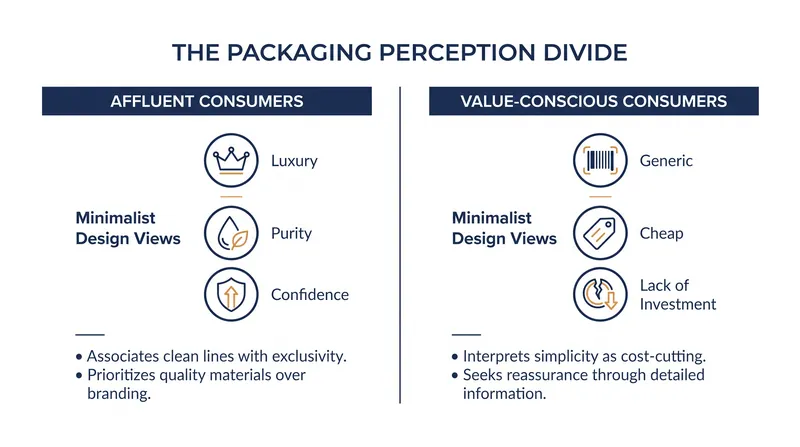 How different income demographics interpret the exact same minimalist packaging design.
