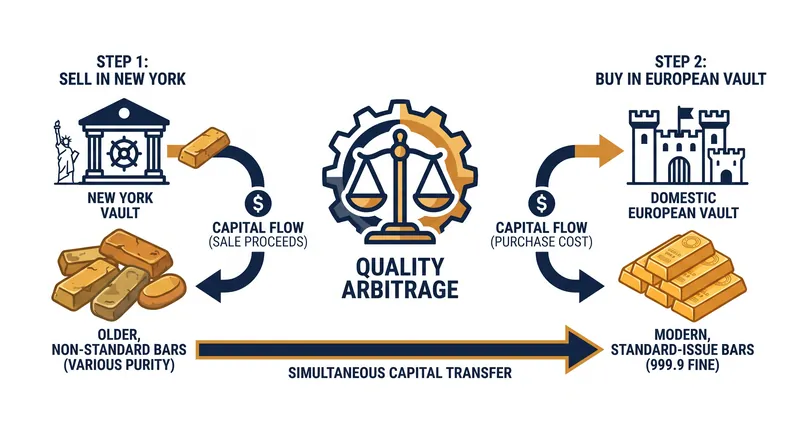 Quality arbitrage allows central banks to relocate and upgrade their reserves without shipping physical bars.