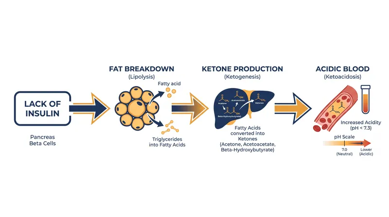 How a lack of insulin triggers the dangerous accumulation of ketones.