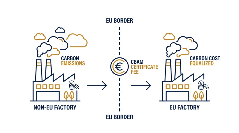 How the Carbon Border Adjustment Mechanism equalizes costs between foreign and domestic producers.