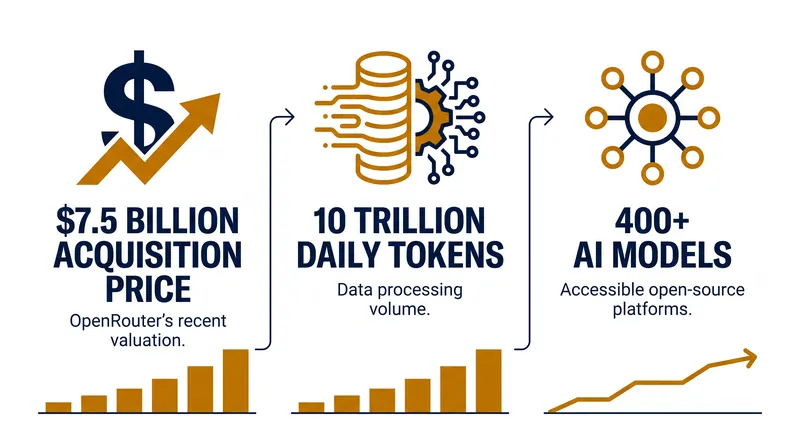 OpenRouter's routing engine operates at massive scale, processing trillions of tokens across hundreds of models daily.