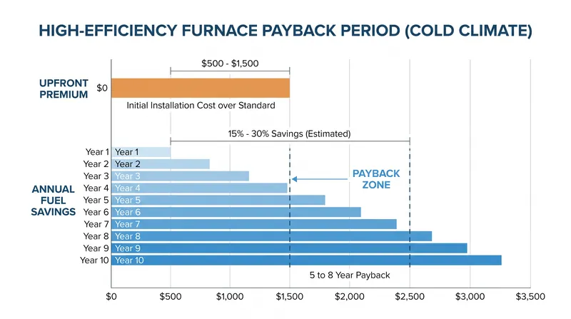 In cold climates, the annual fuel savings typically offset the installation premium within five to eight years.