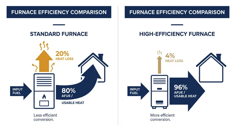 High-efficiency models convert nearly all fuel into usable heat, minimizing exhaust waste.
