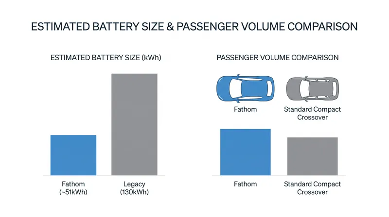 By right-sizing the battery and optimizing the cabin layout, the Fathom maximizes passenger volume while reducing material costs.