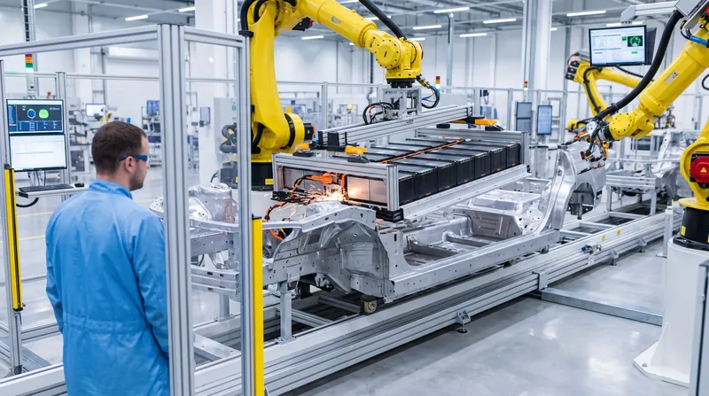 Ford's 'assembly tree' production method builds the structural battery and chassis sections separately to reduce factory footprint.