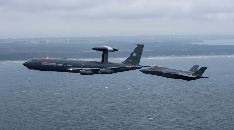 The EA-37B operated as part of a larger package that included NATO E-3 AWACS and stealth fighters.