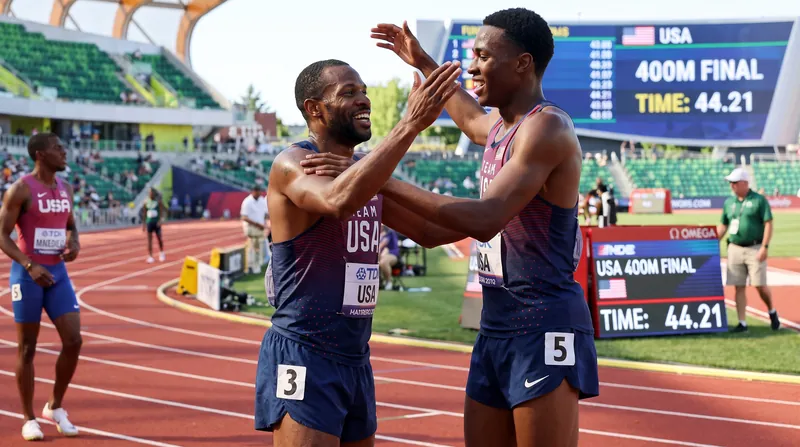 Jayden DeLeon and Quincy Wilson secured a 1-2 finish for the United States in the men's 400 meters.
