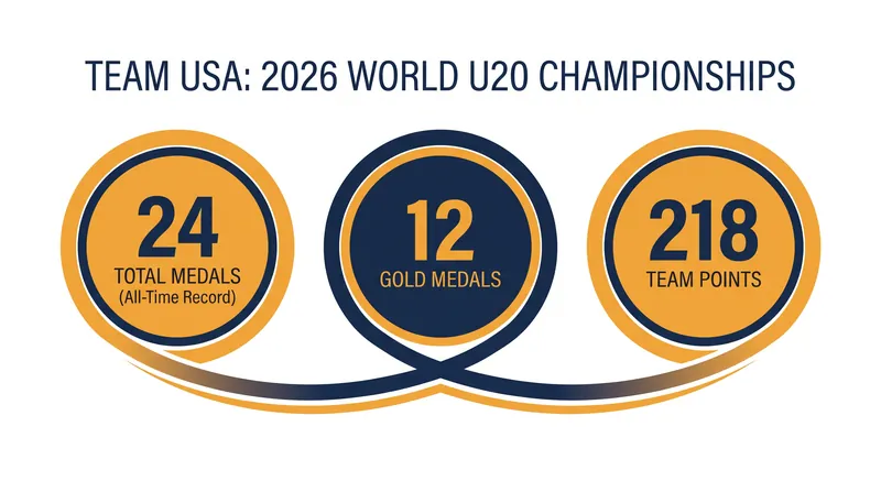 Team USA shattered the all-time U20 medal record previously held by the 1988 Soviet Union squad.