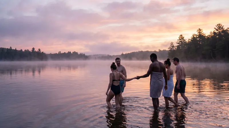 Dawn swims offer a quiet, alcohol-free environment to build genuine connections before the workday begins.