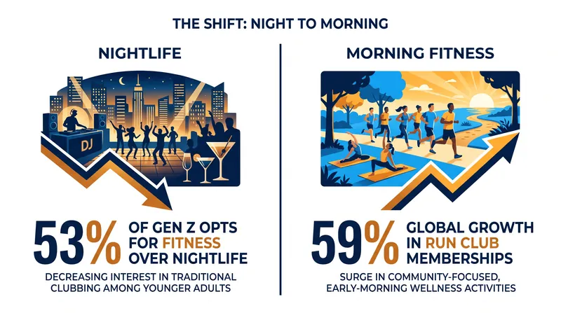 Data indicates a massive generational shift away from traditional nightlife toward wellness-based socialization.
