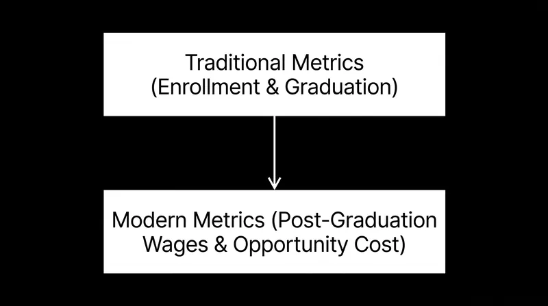 The shift from enrollment-based funding to wage-based accountability.