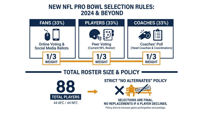 The new Pro Bowl selection process eliminates the replacement cycle, capping the roster at exactly 88 players.