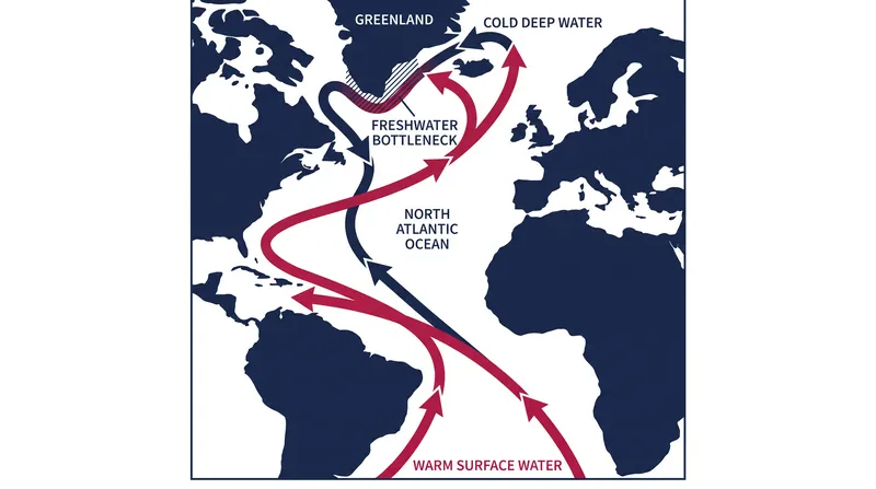 How the AMOC redistributes heat, and where melting Arctic ice is creating a freshwater bottleneck.