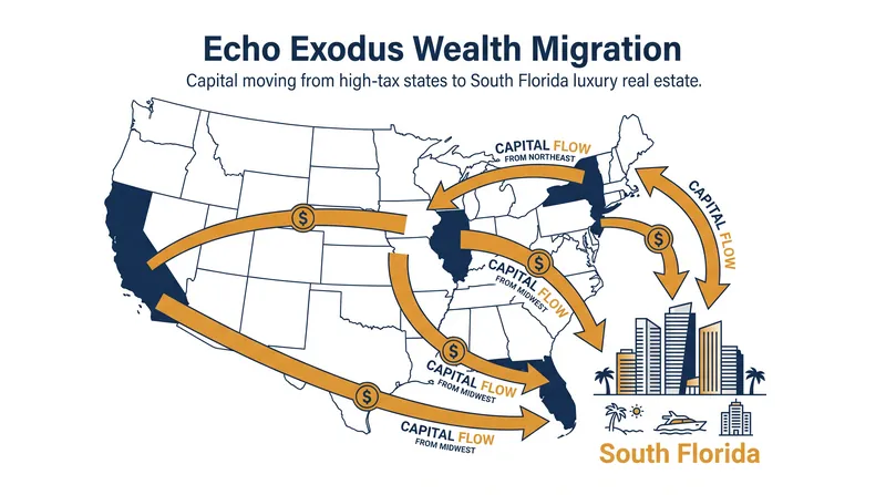 Analysts attribute the surge to an 'echo exodus' of capital seeking favorable tax and business policies.