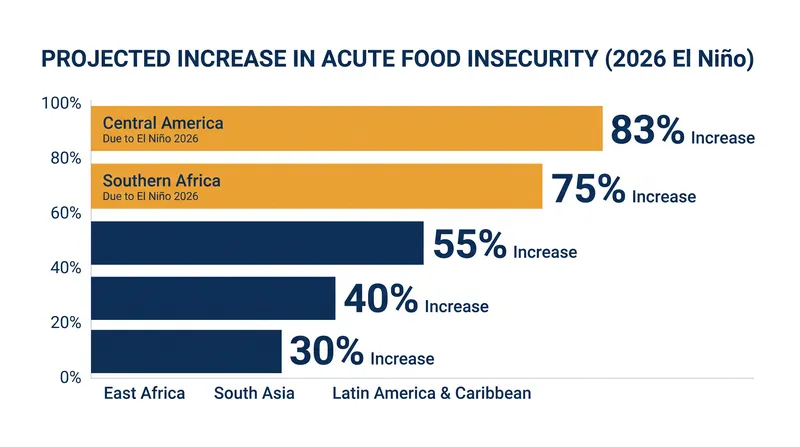 Projected increases in acute food insecurity across the hardest-hit regions.