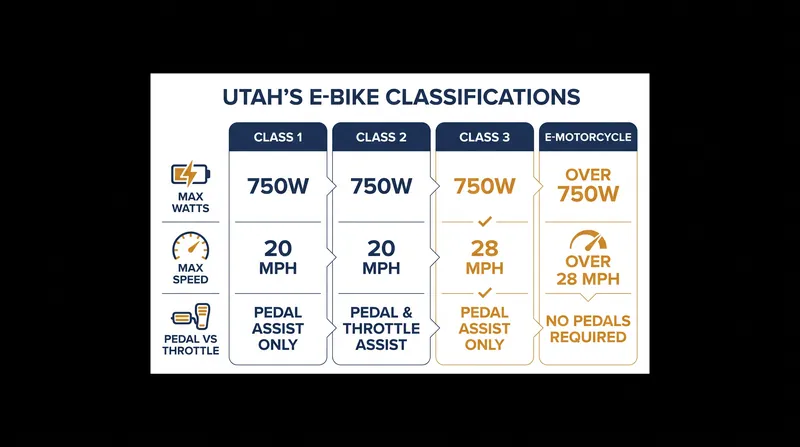 How Utah legally distinguishes between standard e-bikes and electric motorcycles.