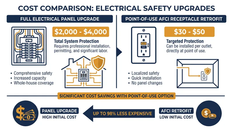 Point-of-use AFCI retrofits offer a fraction of the cost of a full panel replacement.