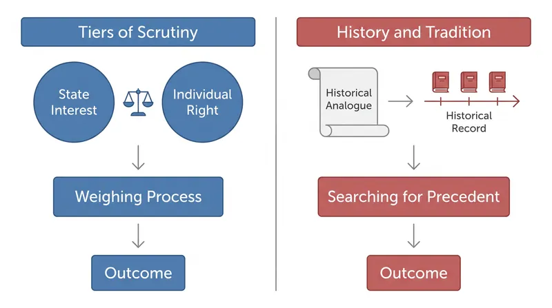 The evidentiary burden has shifted from proving a modern compelling interest to finding a direct historical analogue.